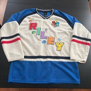 Mens Disney Pixar Inside Out 2 Movie Riley Joy 15 Hockey Jersey Size Large